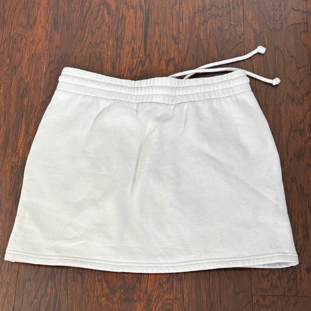 TNA Light Blue Terry Drawcord Mini Skirt - Picture 3 of 5
